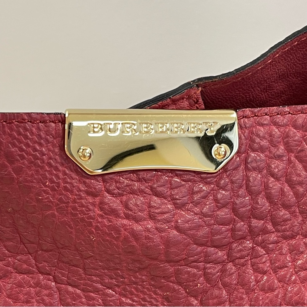 Burberry Red Embossed Check Grain Leather Small Canterbury Tote Bag - Preowned - Picture 10 of 16